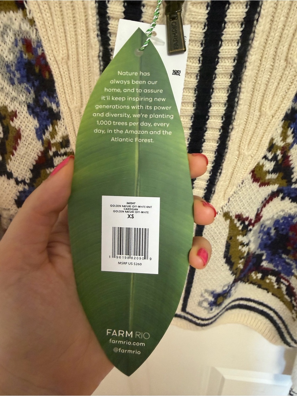 FARM Rio Cream Nature Knit Cardigan Size XS - Picture 6 of 7
